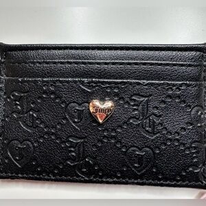 Juicy Couture Black Embossed Card Holder
